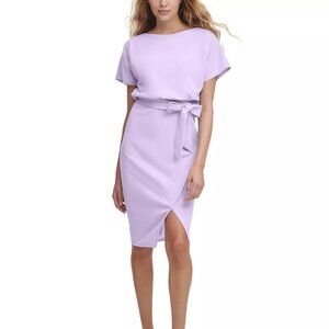 KENSIE Blouson Wrap Dress Ultra Violet